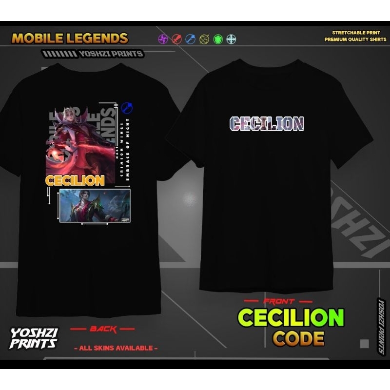 ML SHIRTS CECILION / BADANG / VALE / PHARSA / YIN ANY HEROES AVAILABLE ...