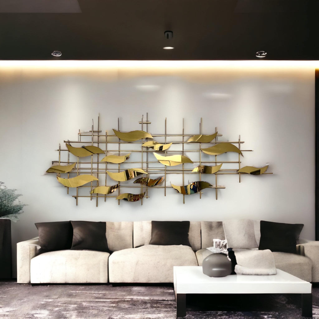 Modern Luxury Aesthetic Gold Metal Wall Decor - Home Decor, Collection