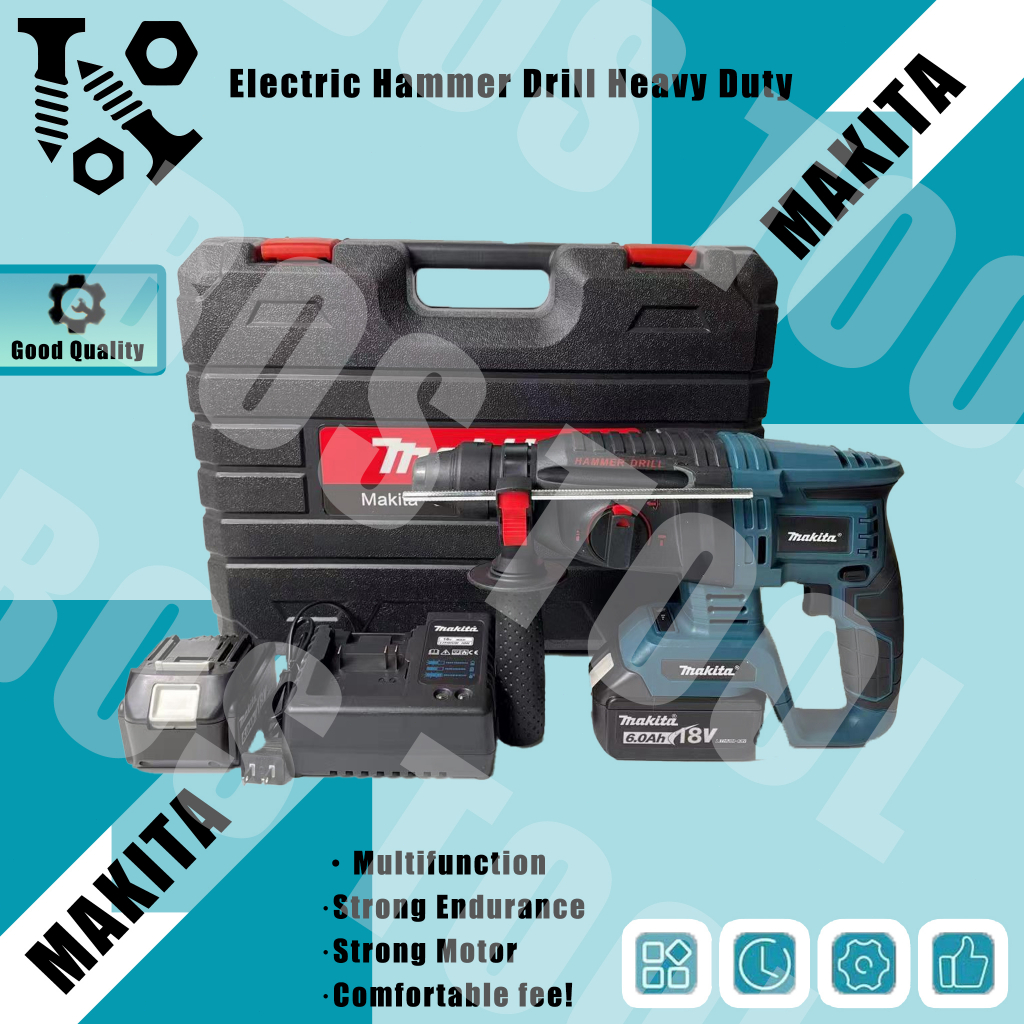 Makita Brushless Electric Hammer Multifunctional Rechargeable Power ...