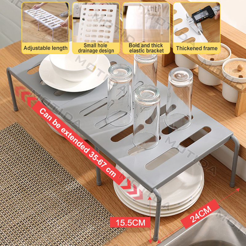 Under Sink Kitchen Rack Expandable Cabinet Shelf Organizer Rack with ...