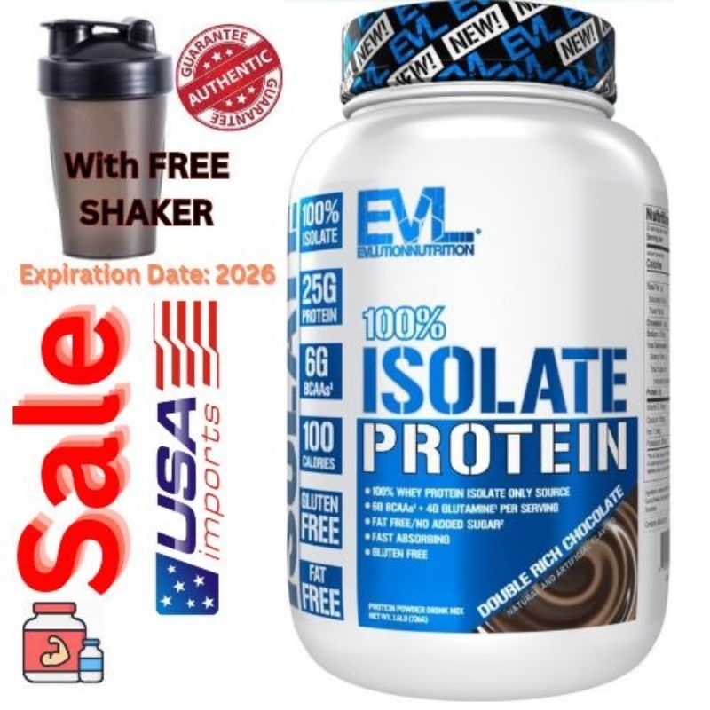 Evlution Isolate Whey Protein, Double Rich Chocolate, 1.6 lb