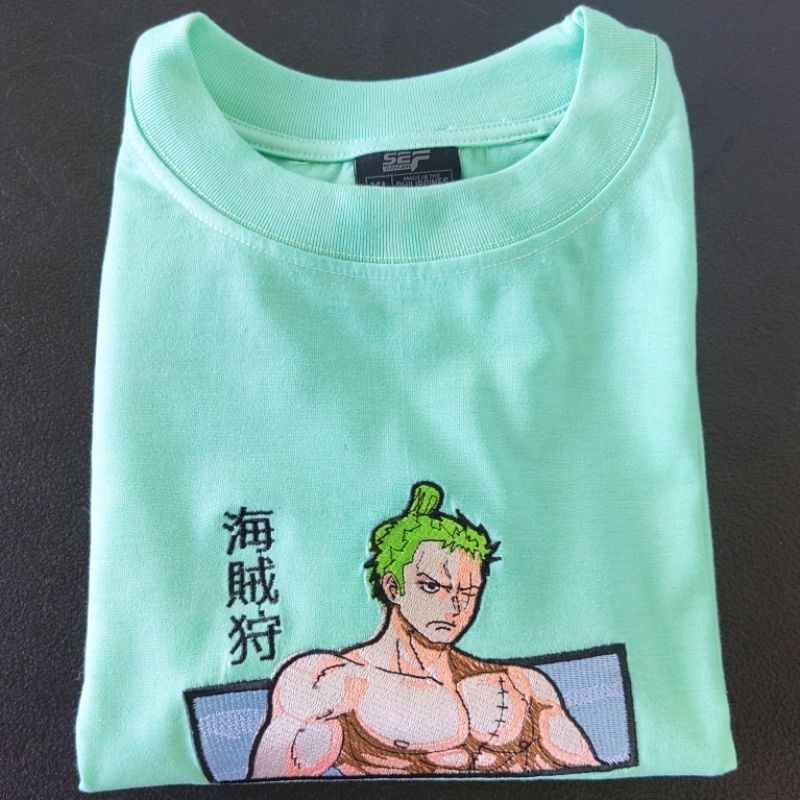 SEF Apparel Embroidered Roronoa Zoro Tshirt Unisex Shopee Philippines