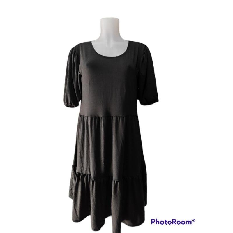 Puff Layered Plus size Plain Attire Fashion Dress | Shopee Philippines