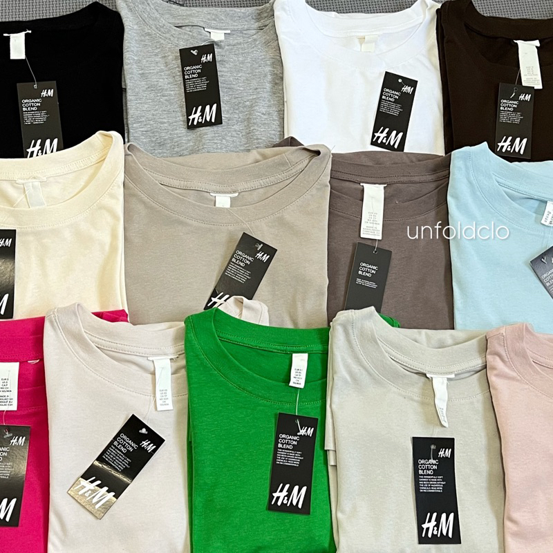 H&m basic organic cotton blend t shirt best sale
