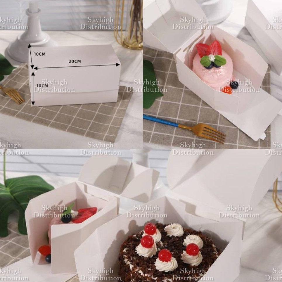 10pcs Plain White Cake Box Rectangle Square Pastry Dessert Cake Box