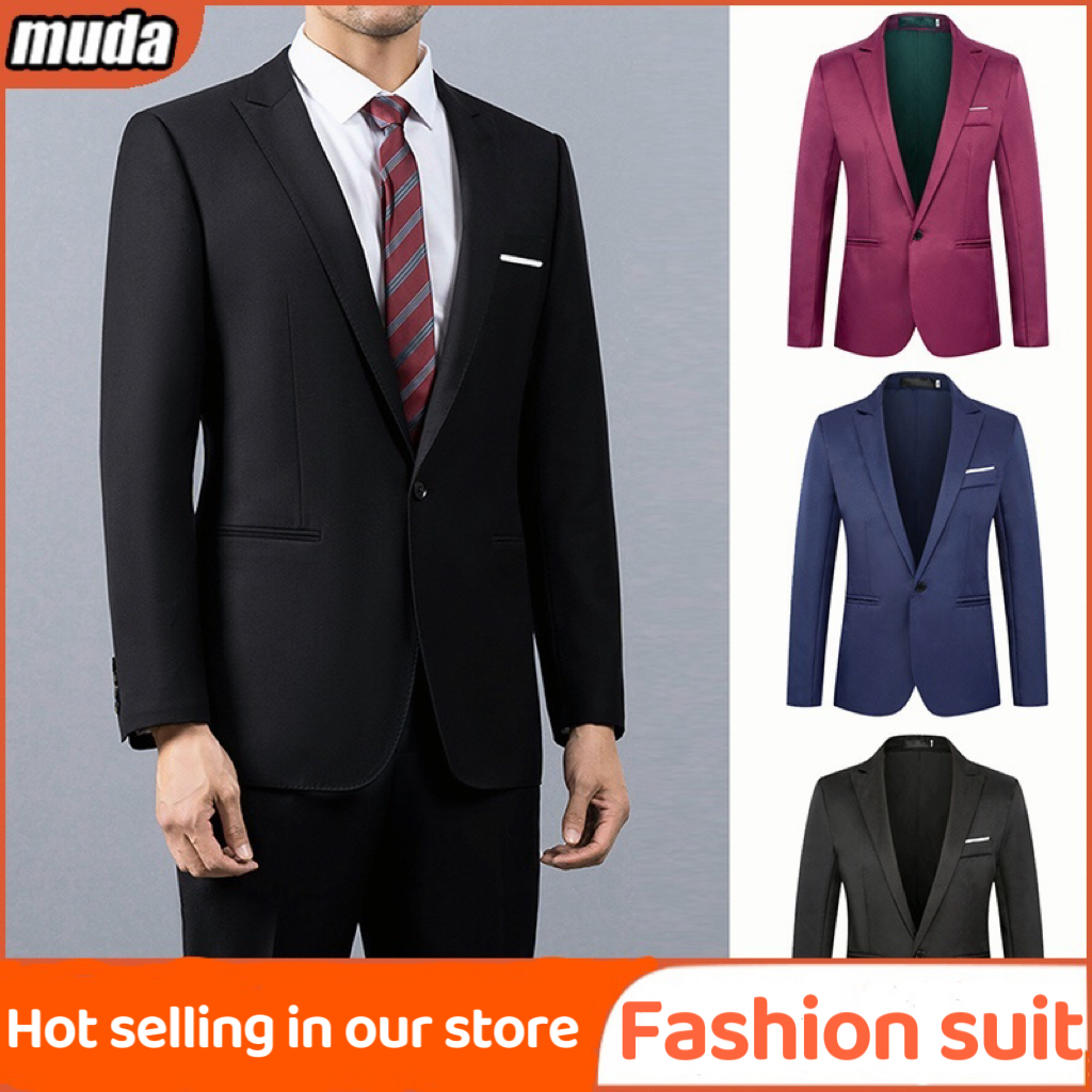 Suit for men Fit Casual Formal Business Suit Jacket Korean Style ...