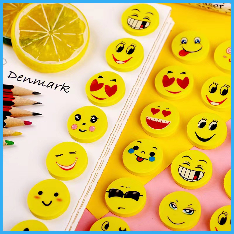 Smiley Eraser Smile Face Eraser School Supplies Small Kids Rubber 