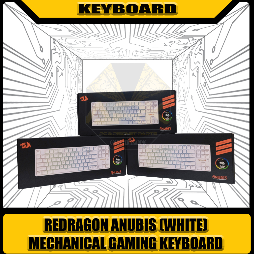 Redragon ANUBIS Wireless/Wired RGB Mechanical Keyboard White (Dust ...