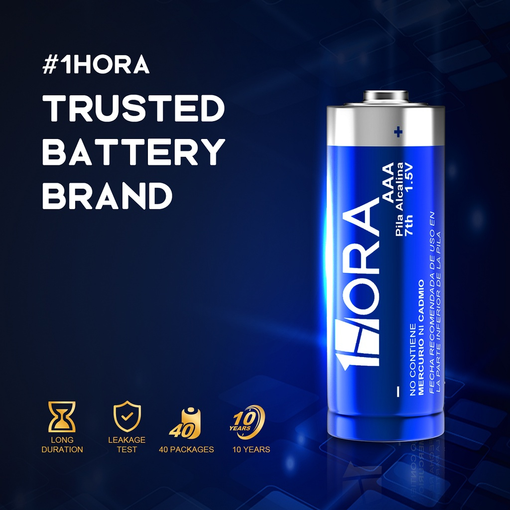 1Hora Alkaline Battery AAA Batteries 7th Pack of 4 pieces AA Batteries