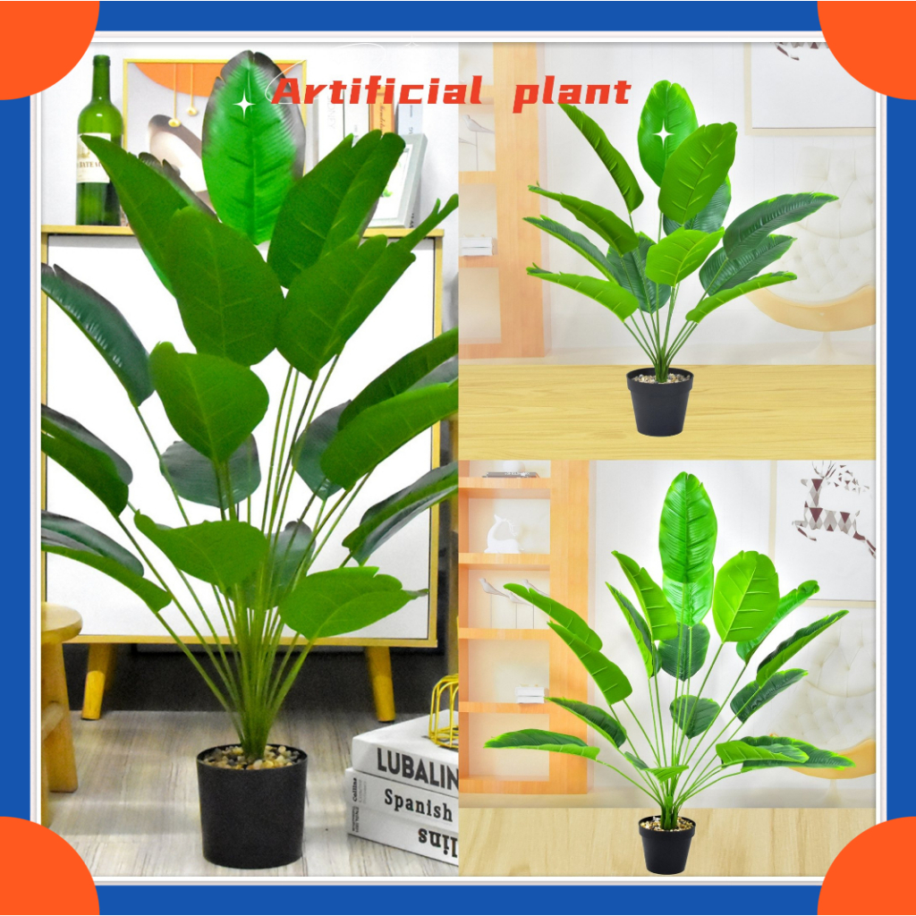Tropical Artificial Plants Large Banana Tree Fake Monstera Plastic Palm