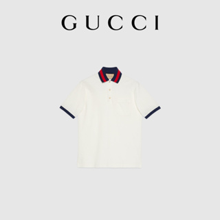 Gucci Ny Logo Cotton Polo Shirt in White for Men