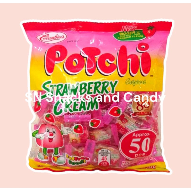 SN: Potchi Strawberry Cream Flavored Gummy Candy 50pcs/135g ~ Batang ...