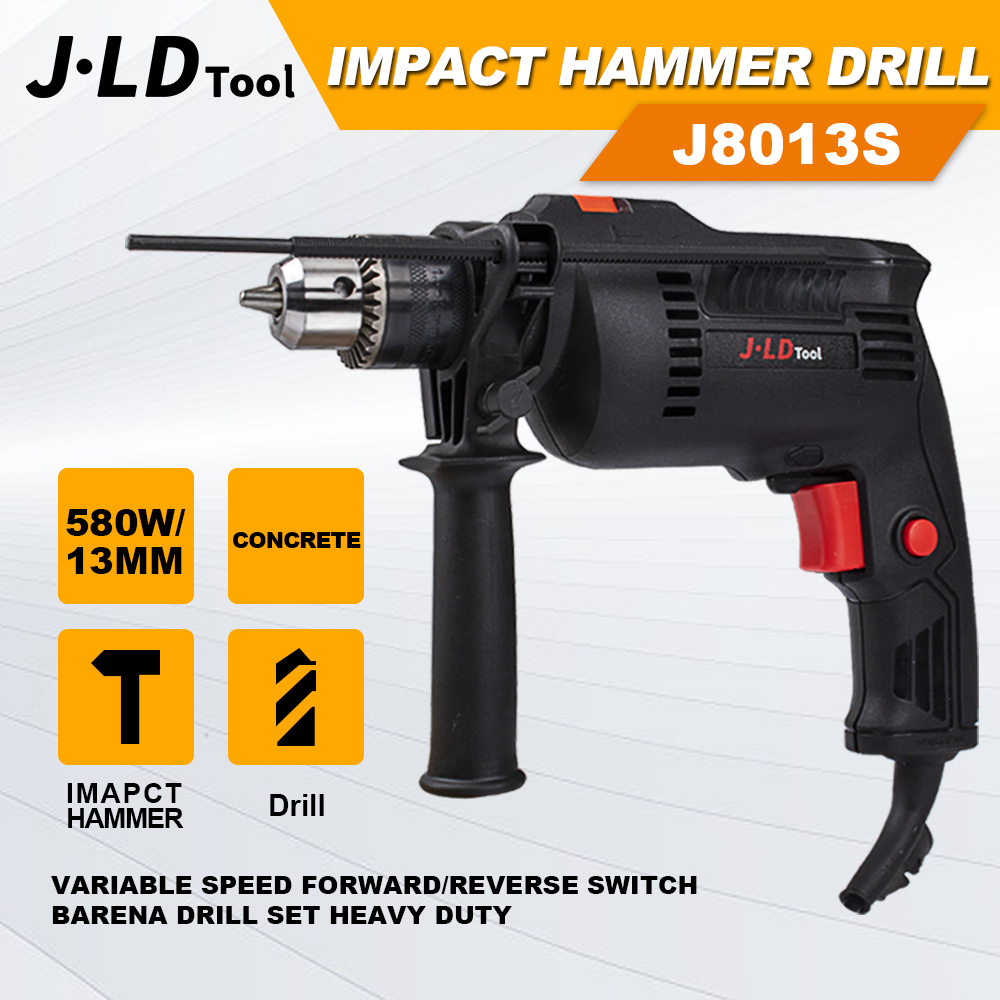 JLD 580W Impact Drill 13MM Hammer Drill Heavy Duty 220V Impact Drill ...