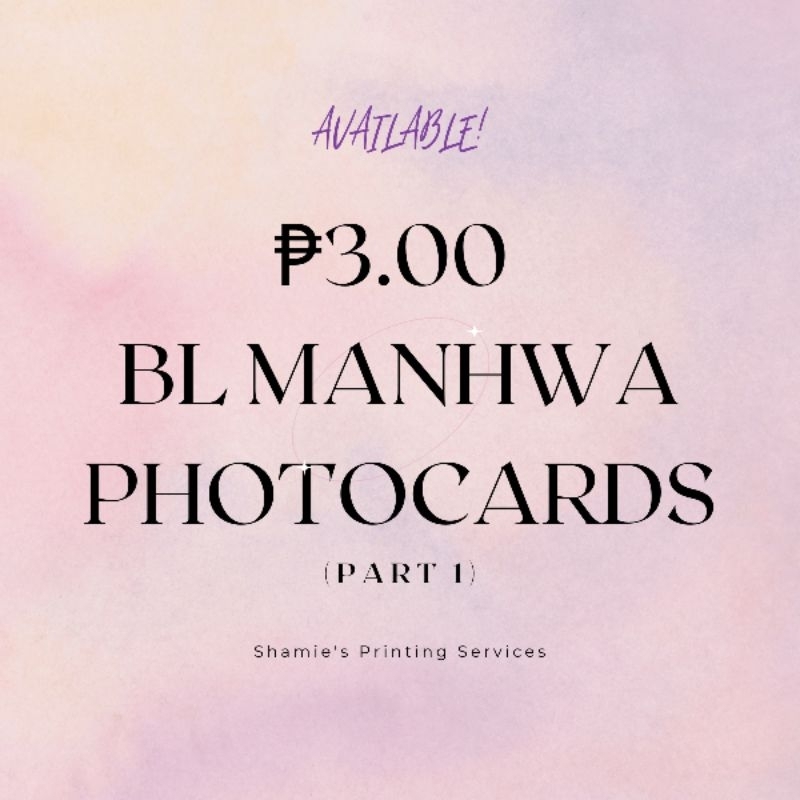 10 PCS BL MANHWA PHOTOCARDS PART 1 Shopee Philippines