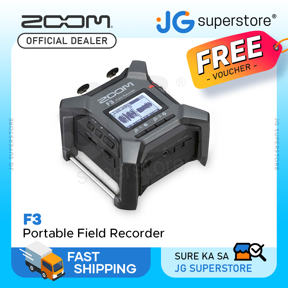 ZOOM F3 Portable Field Recorder w/2 Channel 32bit Recorder, Dual AD