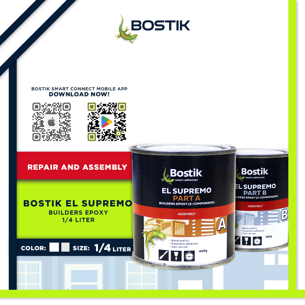 Bostik El Supremo Builders Epoxy 1/4 liter (set) for bonding metal