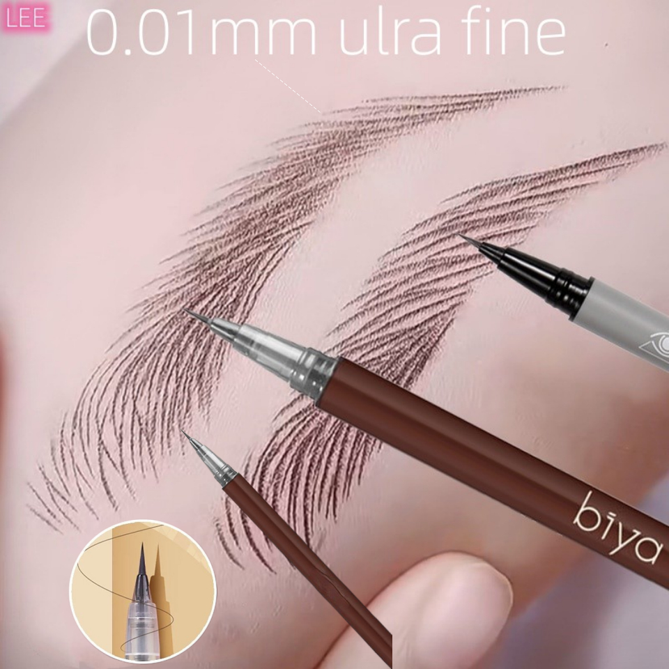 Biya 001mm Liquid Eyebrow Pencil Ultra Fine Slim Thin Brow Pen Waterproof Sweat Proof Shopee 