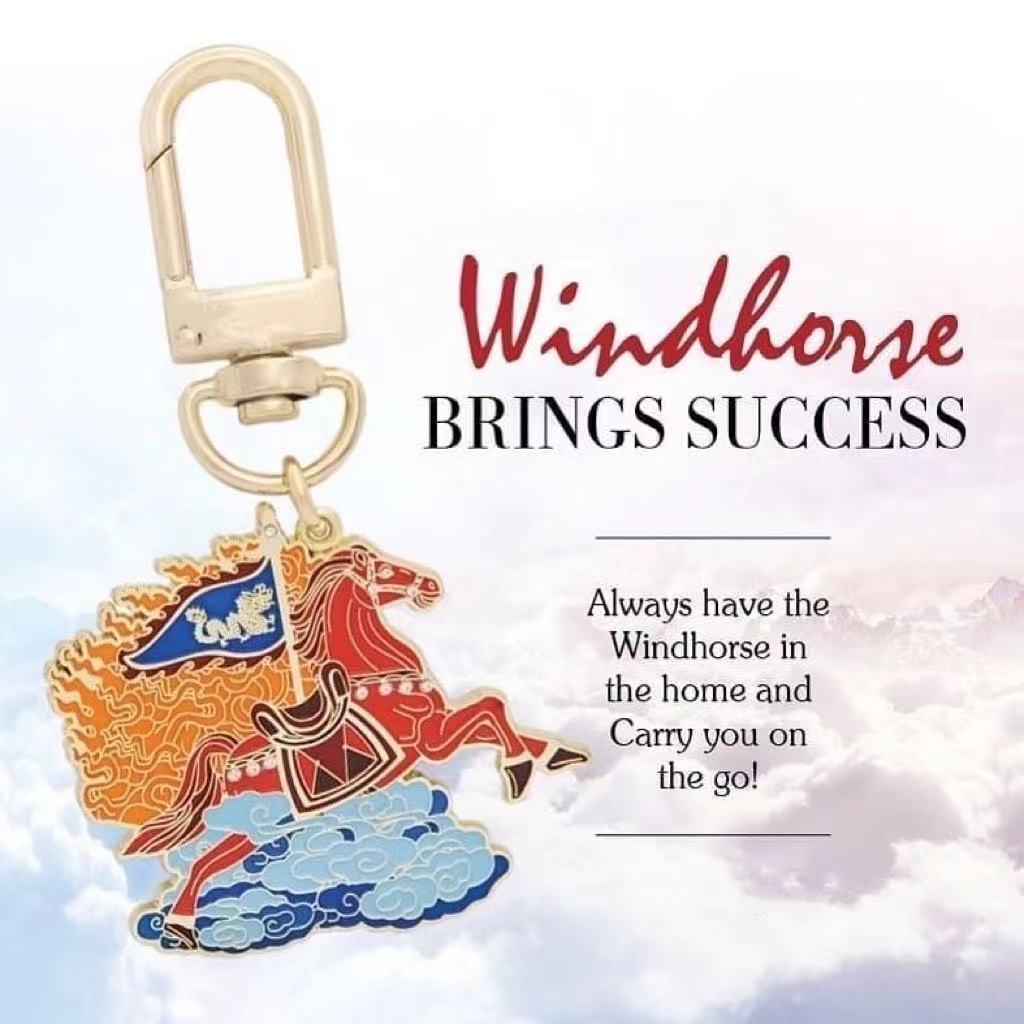 Fengshuisale Adesivo Portafortuna Windhorse Con Braccialetto Rosso – 5 Pezzi – Simbolo Feng Shui Per Successo E Protezione