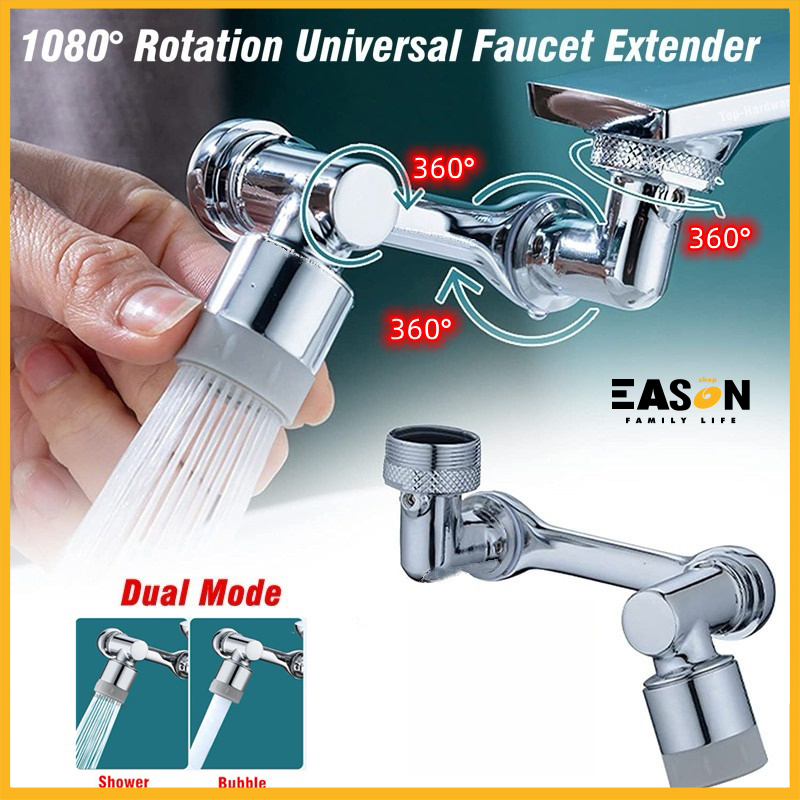 Easonshopuniversal 1080° Rotatable Faucet Extender Plastic Splash Filter Kitchen Faucets Robotic 