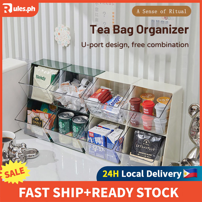 Rules Tea Bag Container 2tiers KITkitchen Coffee Capsule Storage Box Tea Bag Organizer