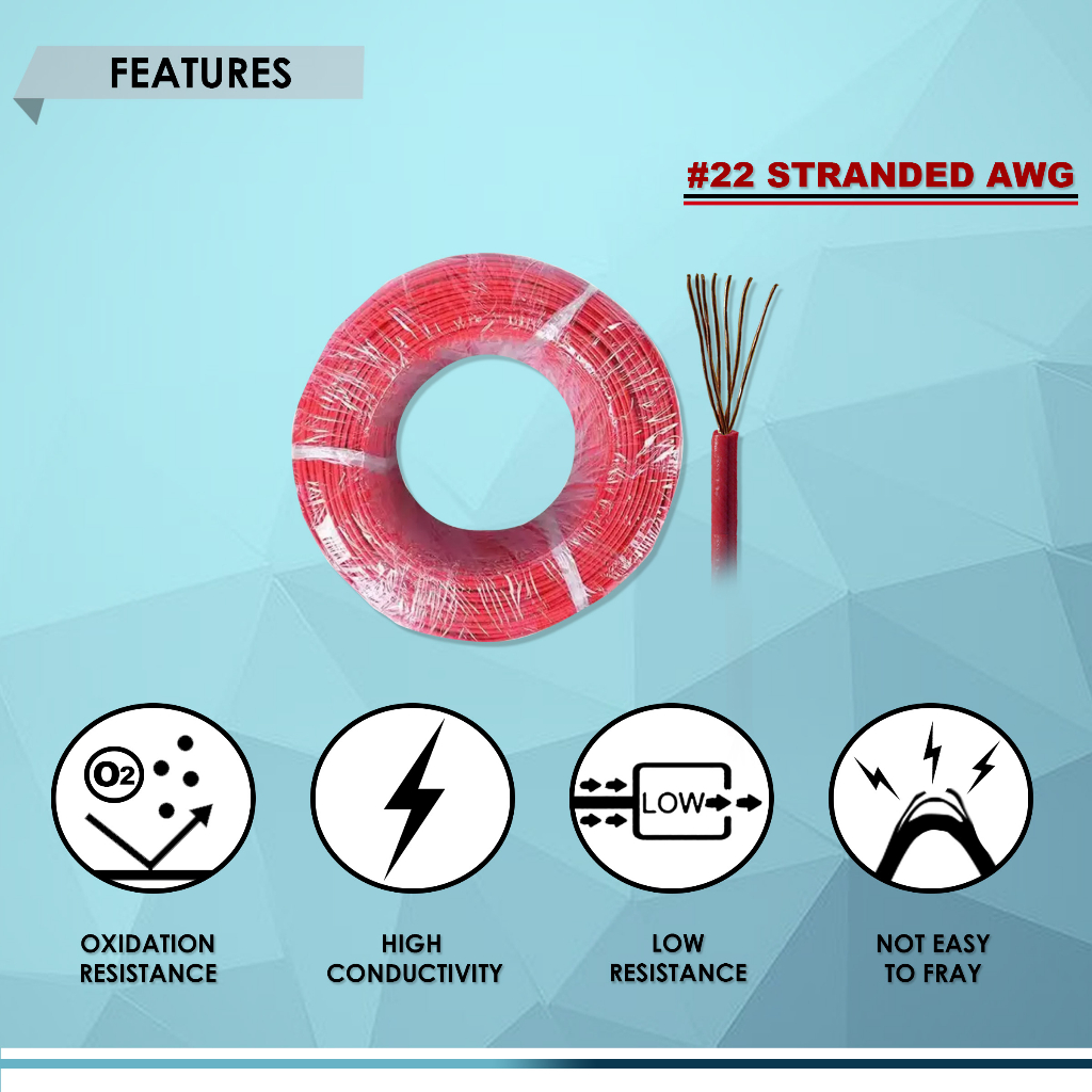 TF WIRE 22 STRANDED AWG, ELECTRICAL COOPER CABLE LED AUDIO, BEST FOR ...