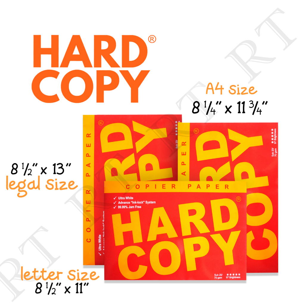 Rtec Hard Copy Bond Paper letter/A4 size 70gsm 500Sheets Stationary School  Supplies | Shopee Philippines