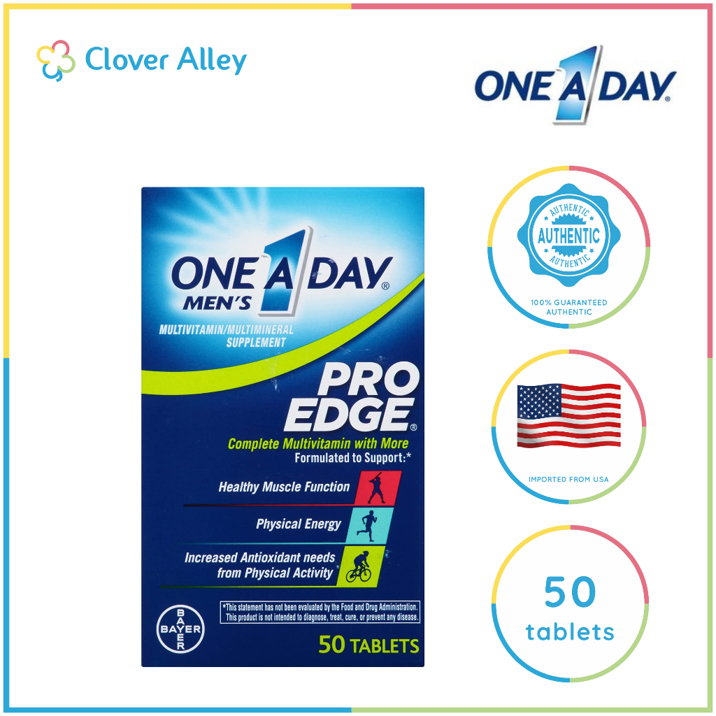 One a day for men pro edge 50 tablets 07 2025 expiry shopee