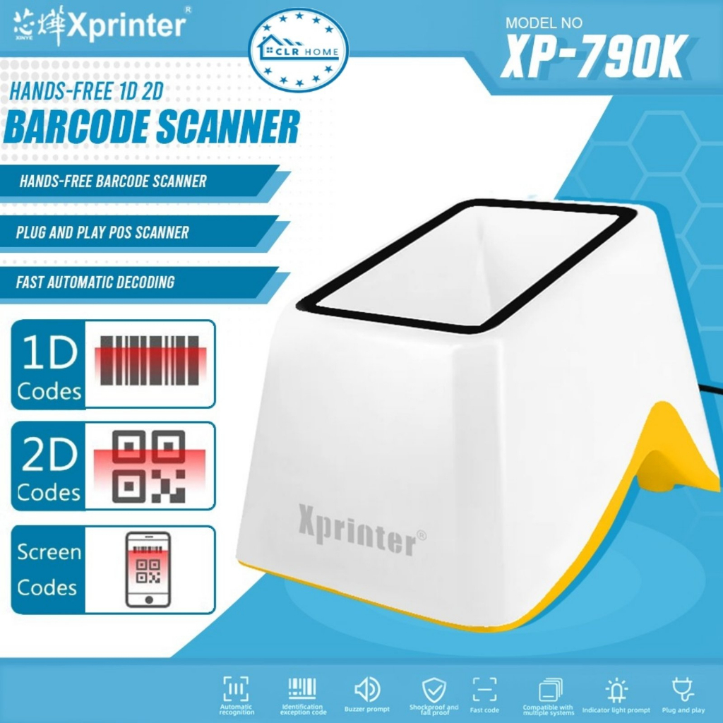 Xprinter XP-790k QR Code Desltop Barcode Platform Scanner CMOS Image ...