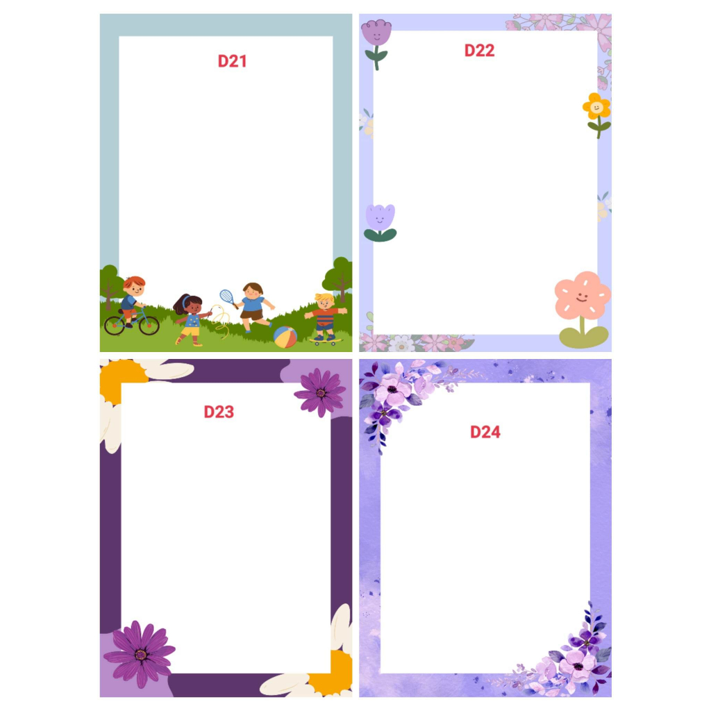 (5 sheets ONE DESIGN) LONG BORDER BOND PAPER | Shopee Philippines
