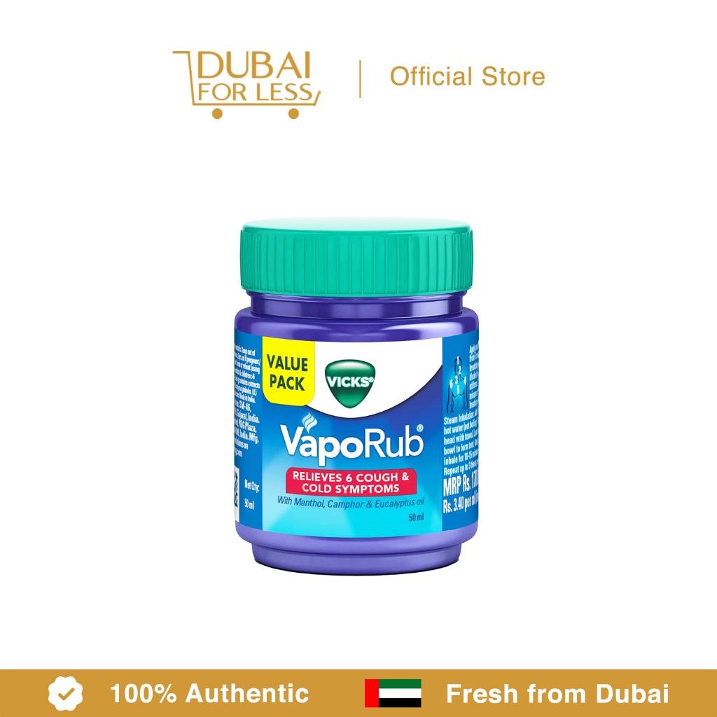 Vicks Vaporub 50ml With Menthol, Camphor & Eucalyptus Oil Shopee