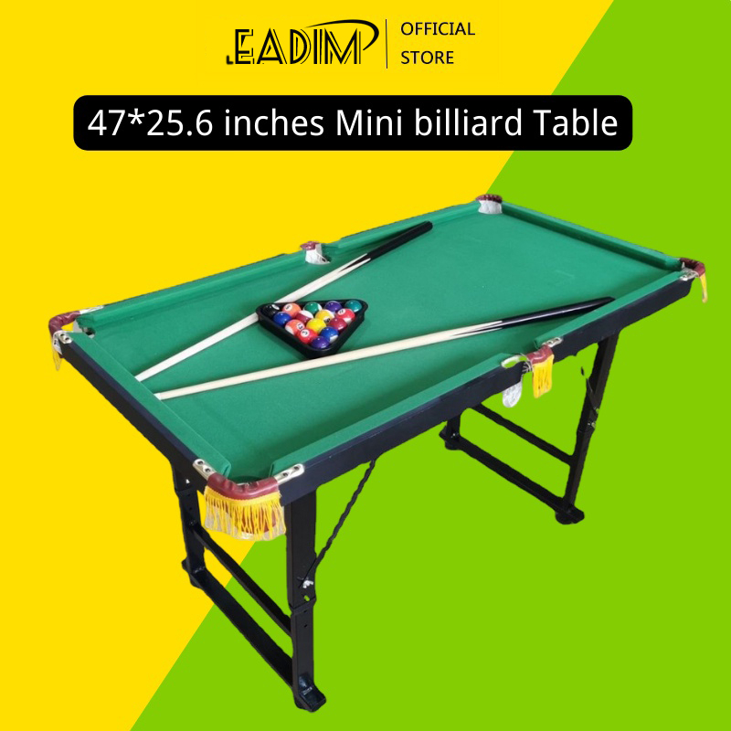 Pool table 47*25.6 inches Mini billiard Table for Kids adjustable metal legs billiard table set