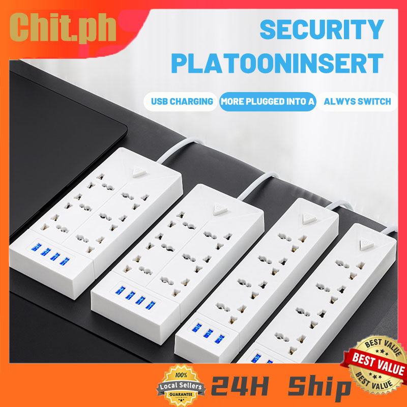 CHIT Power Strip Universal Outlet 5V 4 Outlets 3 USB Ports Charger ...