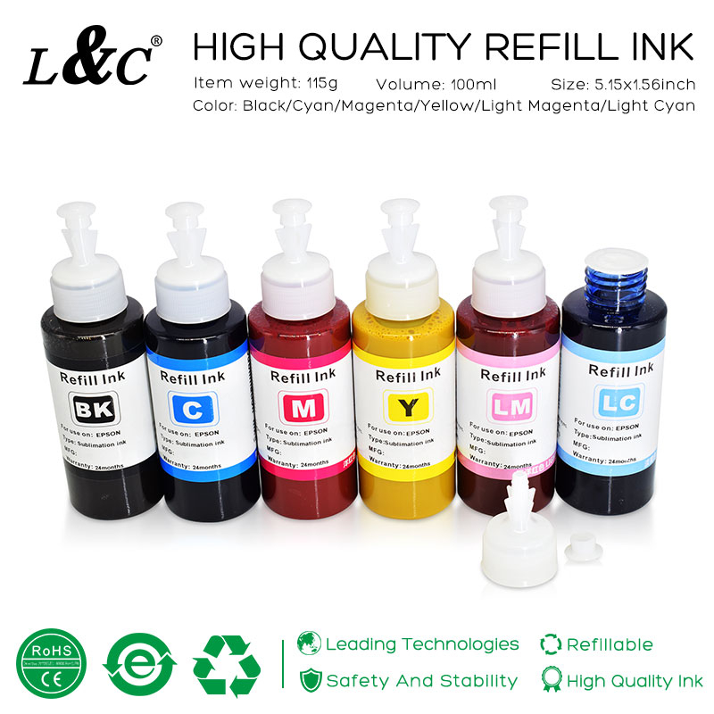 L&C Sublimation Ink 100ml For Modified Printer Paper 6-Colors | Shopee ...