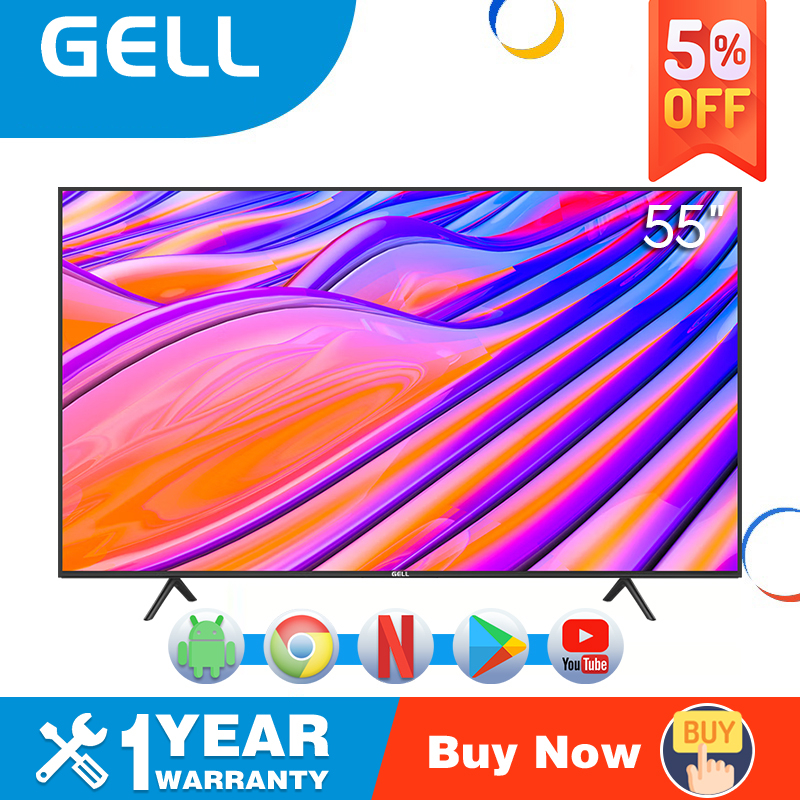 GELL 65 Inch Smart TV 60 Inches Smart TV LED TV 55 Inch UltraSlim