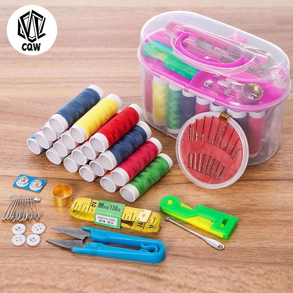 CQW Sewing Storage Kit Box Needle Threads Scissor Accessory Sundries