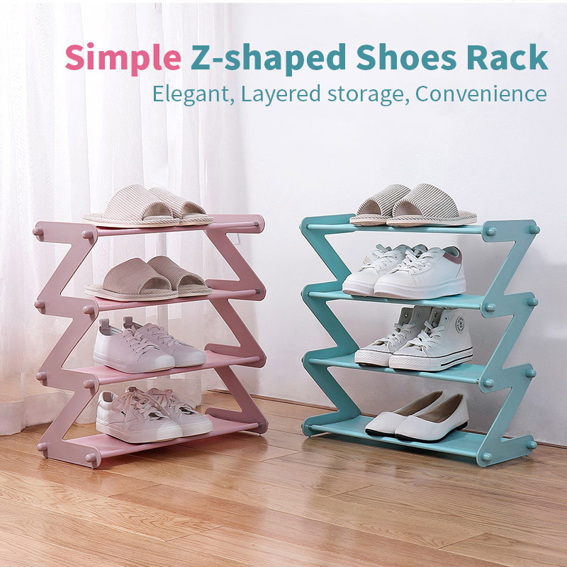 4-Tier Shoe Rack Organizer Free Standing Shoe Rack Space-saving Z ...