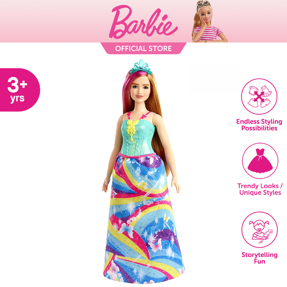 Barbie Doll Dreamtopia Princess Doll - Blonde with Pink Hairstreak, Curvy |  Shopee Philippines