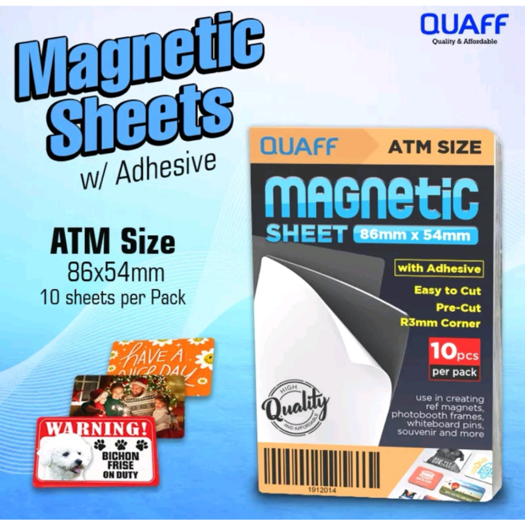 (10pcs) QUAFF Sheet with Adhesive ATM Size for DIY Ref
