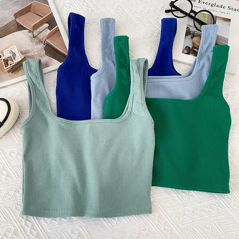 Claire Cotton Knit Square Neck Sando Top 11366# | Shopee Philippines