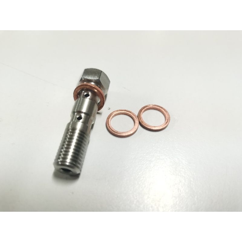 Double Banjo Bolt stainless Steel 1.25mm For Dual Brake Line | Shopee ...