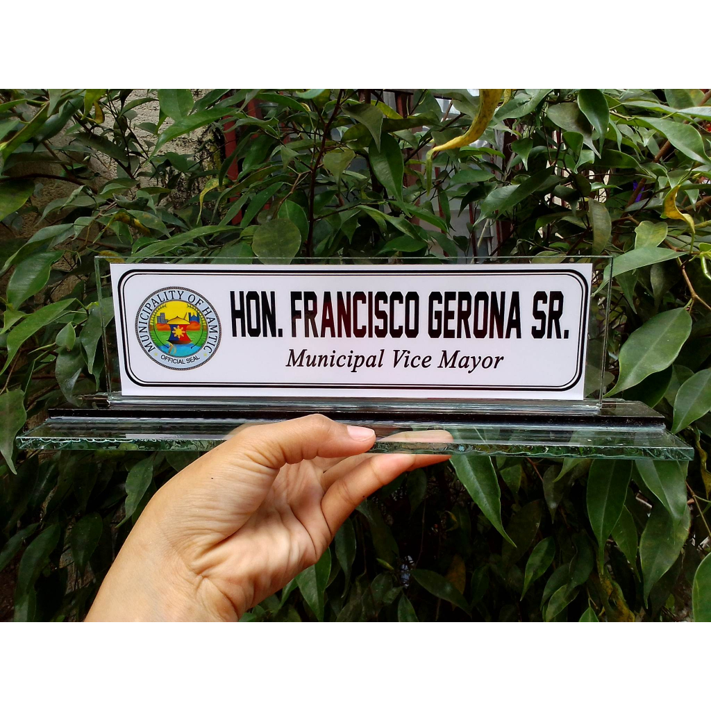 Customized Glass Desk Name/ Table Name Plate Shopee Philippines