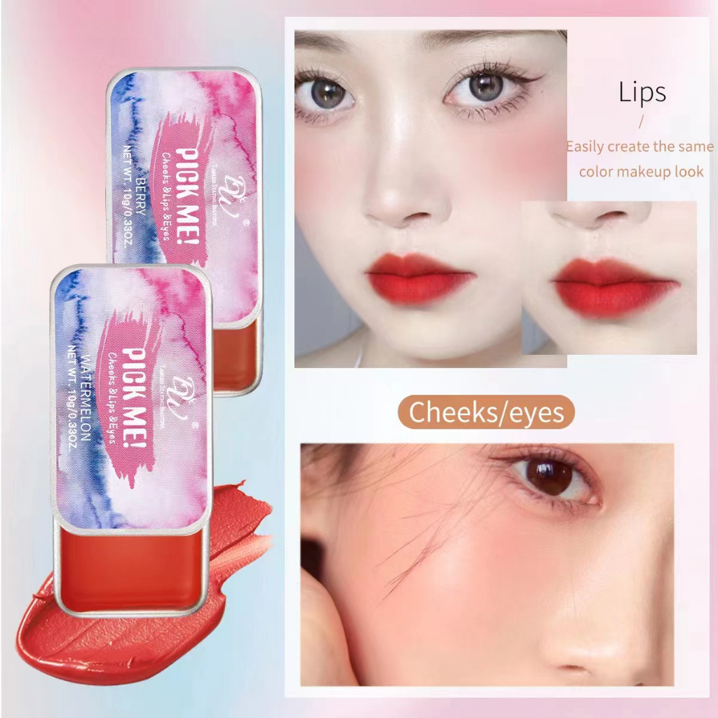 DW 3 In 1 Makeup Clay Lipstick & Blush & Eyeshadow Waterproof Lip soap ...