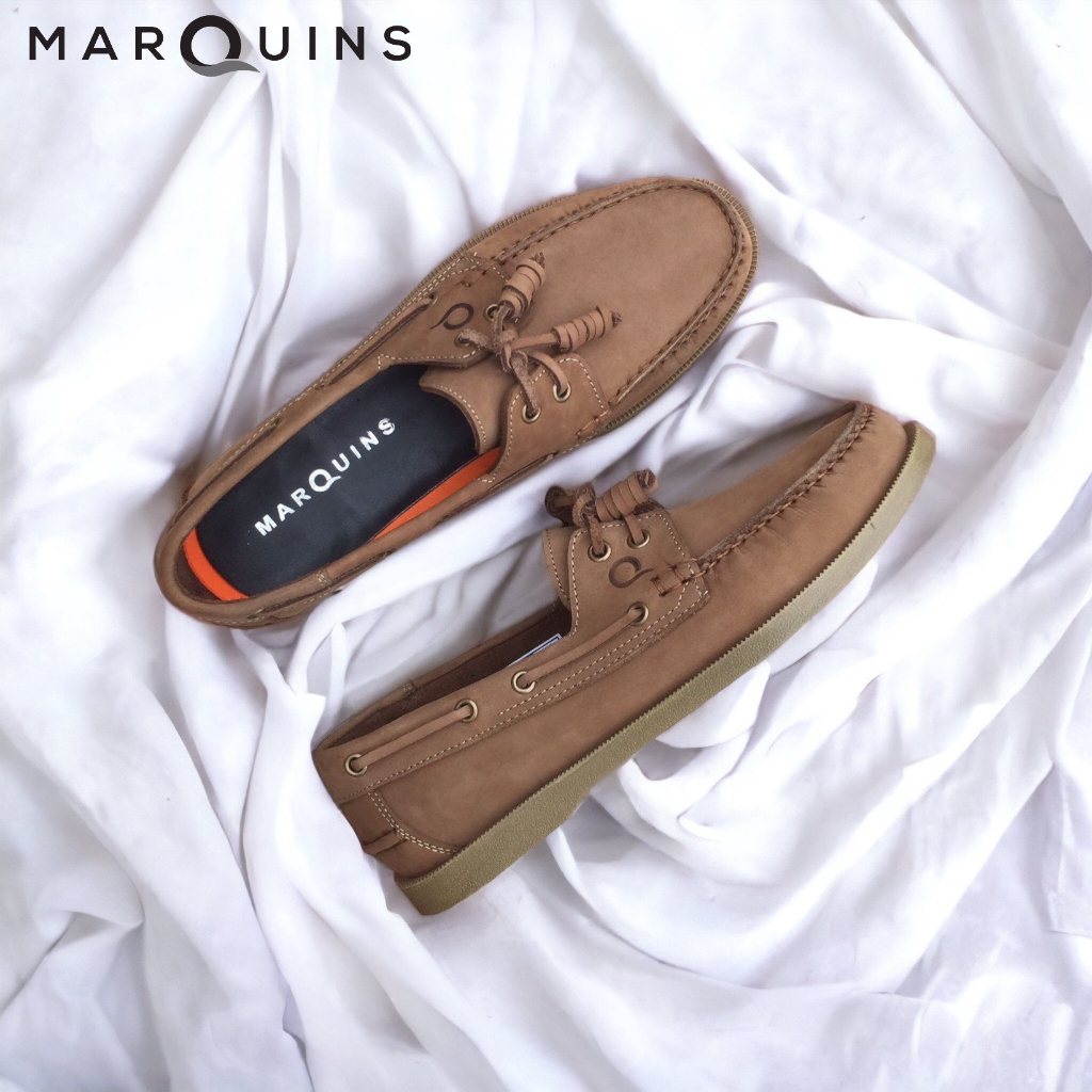 Marquins Genuine Leather Boat Shoes for MEN - Sand Brown (30 colors ...