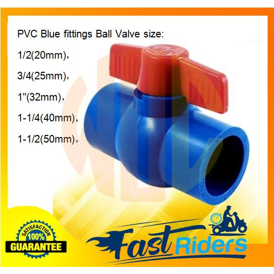 PLASTIC PVC Ball Valves 1/2, 3/4 or 1" ,11/4 Blue Gate Valve /Shower