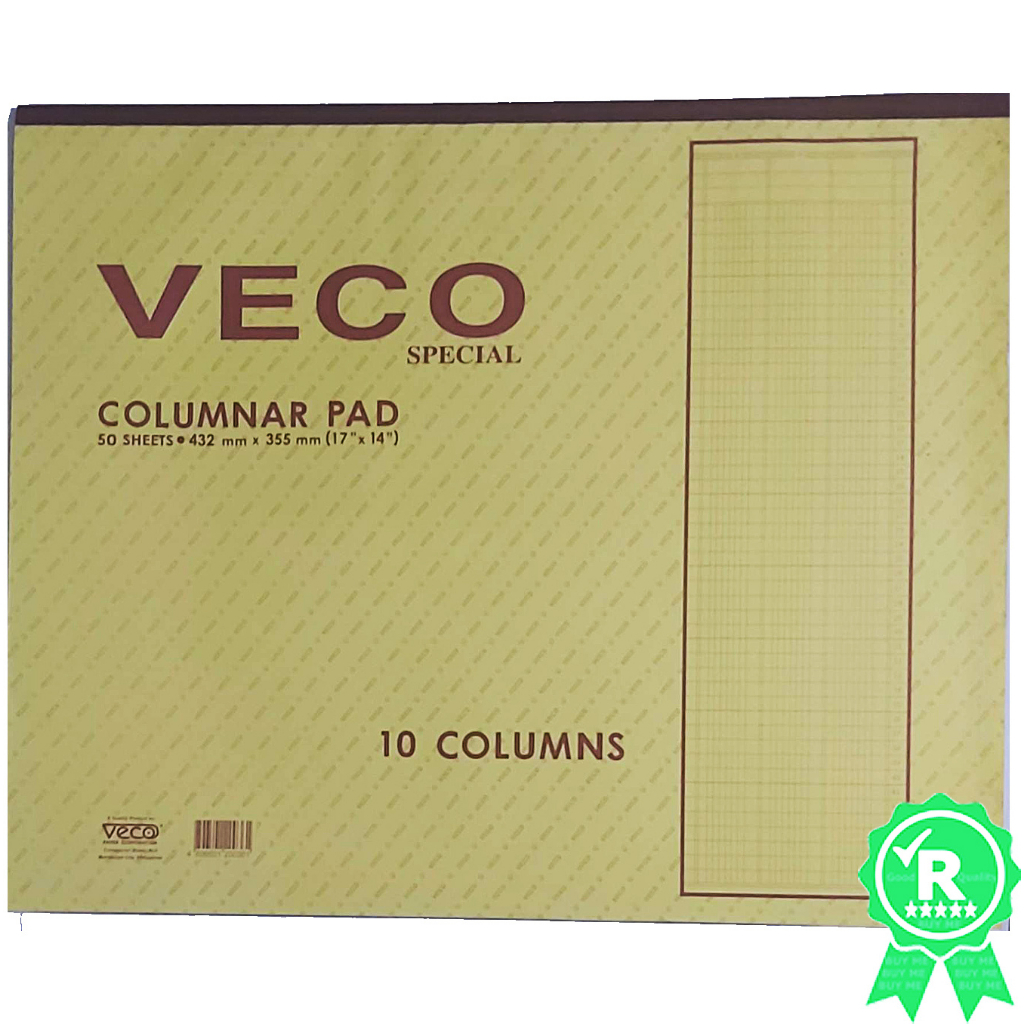 Veco Columnar Pad or Worksheet 10 columns 10 cols by Pad Shopee