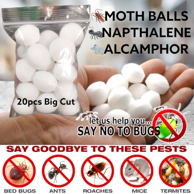 MOTH BALLS (NAPTHALENE, ALCAMPHOR) 20 PIECES PER PACK | Shopee Philippines