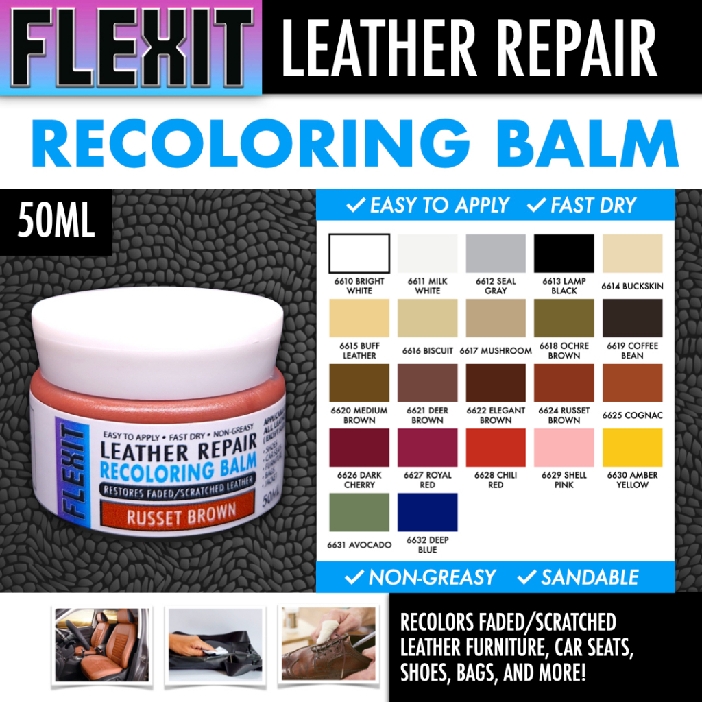 FLEXIT Leather Repair Recoloring Balm (High Quality Color Restorer ...