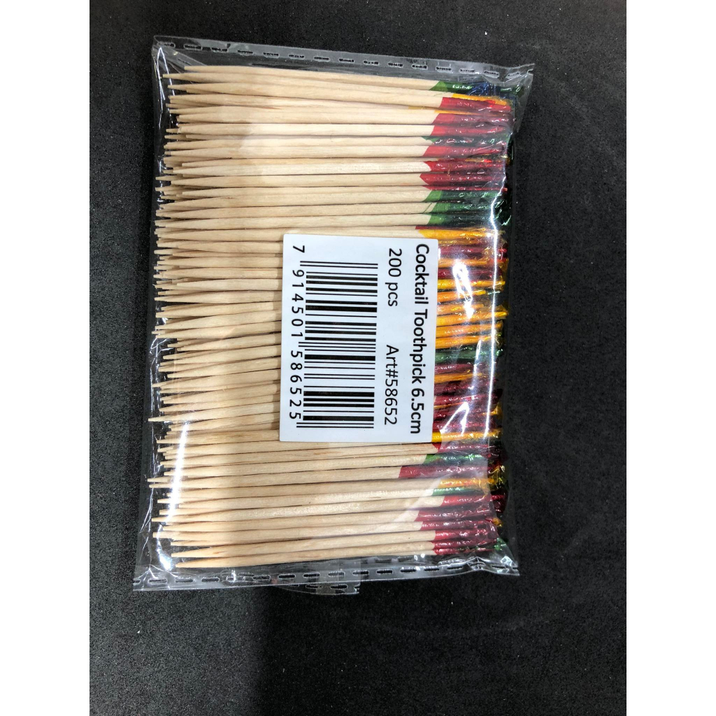 COCKTAIL TOOTHPICK WITH COLORED DESIGN 200PCS PER PACK Shopee