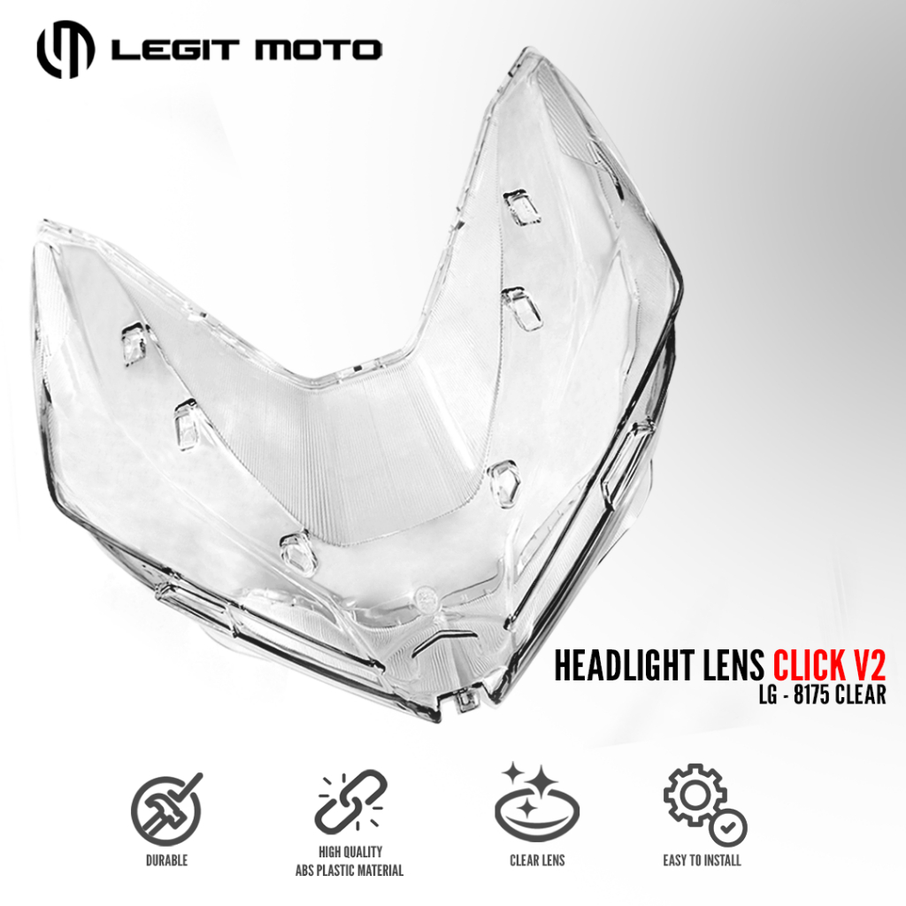 LEGITMOTO HONDA CLICK V2 / V3 HEADLIGHT LENS LG-8175 / CLEAR FLASHER ...