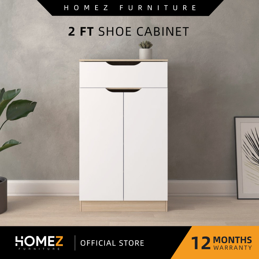 Homez 1.9FT 2.6FT Shoe Cabinet Modernist Design Shoe Rack Rak Kasut HMZ FN SR 3723 3724 Shopee Philippines